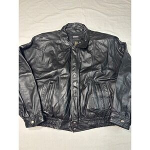 Byrnes & Baker Black Leather Bomber Jacket Thinsulate Liner Mens XL 6633